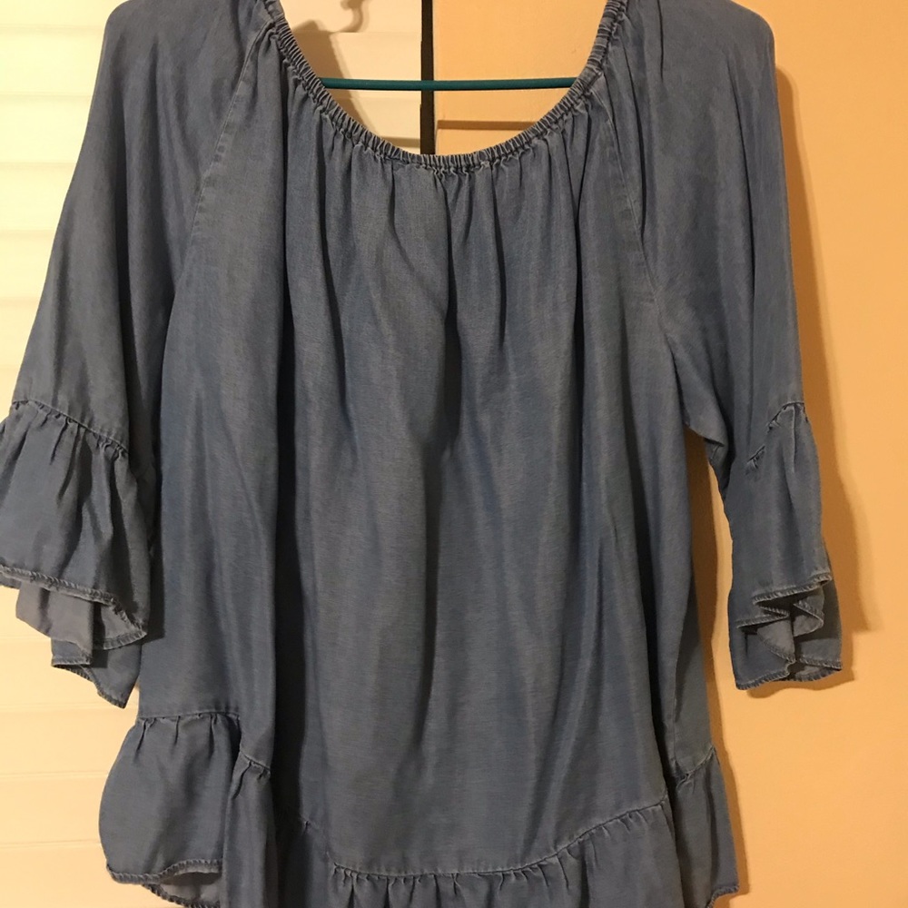 Torrid denim blouse top xlarge